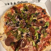 Grandpa garden with vegan cheese and pepperoni (size large)   at Caliente Pizza & Drafthouse  in Pittsburgh