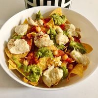 Loaded nachos at Vegan Daily in Dubai