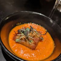 Nostalgia potato and red pepper sauce at Six by Nico - West in Edinburgh