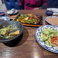 Vegan fajitas, guac, salsa and chips at Rio Grande Kitchen & Cantina in Oak Ridge