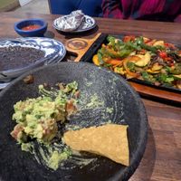 Guac blackbeans vegan fajitas at Rio Grande Kitchen & Cantina in Oak Ridge