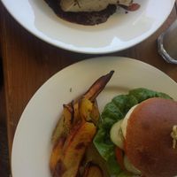 burger and waffles at Ground Organics in Mooloolaba