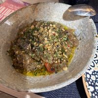 Aubergine dip  at Kuzina in Valencia