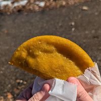 Jackfruit and vegan mozzarella empanada #Veganuary at Salsa Rosada in St Louis