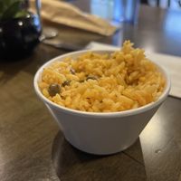 Yellow rice & pigeon peass  at Salsa Rosada in St Louis