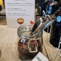 Self service vegan miso soup option at Cafe Rest Montrose in Hiroshima