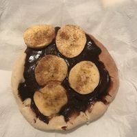 esfiha de banana com canela e ganache  at Loving Hut - Vila Mariana in Sao Paulo