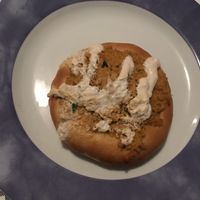 esfiha de frango com catupiry  at Loving Hut - Vila Mariana in Sao Paulo