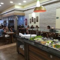 Main room and buffet at Loving Hut - Vila Mariana in Sao Paulo