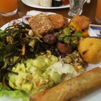 Algae, fried options, sushi, jackfruit "coxinhas", and much more loving vegan options at Loving Hut - Vila Mariana in Sao Paulo