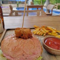 No beef burger with vegan mayo. at The Shack Restaurant and Bar in 