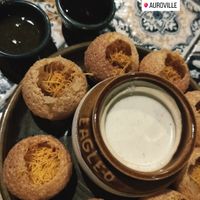 Dahi puri! Yuuuuumm at Terrassen Cafe in Kuilapalayam