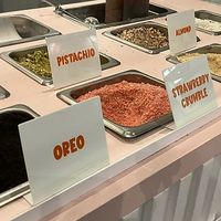 Topping options  at The Cannoli Bar in San Diego