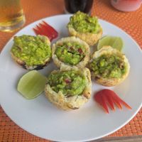 Patacones rellenos de aguacate at Don Manuel Restaurante in Vinales