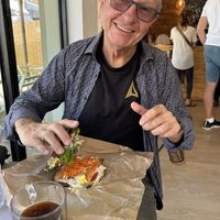 The tofu sandwich is full of deliciousness !  at Mercado Verde in Punta Del Este