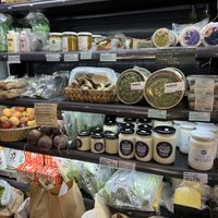 Amazing range of vegan food including coconut yoghurtt  at Mercado Verde in Punta Del Este