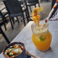 Jasmin tea with goji and a homemade lemonade (Kiss something) at ADIDA in Cologne