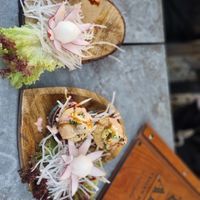 Fish tartar and dragon eggs at ADIDA in Cologne