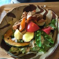 Karaage bowl (from the daily special) at Cafe Rappa in Tokyo