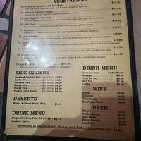 Vegetarian Menu page   at Chao Thai Cuisine in Oakland