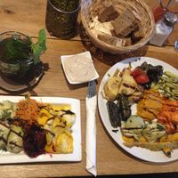veggie antipasti plates (small and big size) at Vengo Die Gemusekuche in Bremen