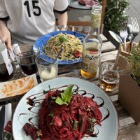 pink pasta  at Vengo Die Gemusekuche in Bremen