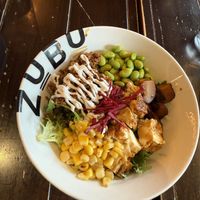 Vegan tofu bowl  at Zubu - Kerrisdale in Vancouver