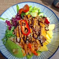 Pokebowl with vegan beef at Kazoku in Malmo