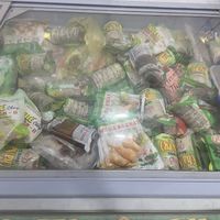 Freezer with vegan products for sale   at Quán chay Thanh Nhàn in Tan Phu