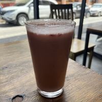 Strawberry fizz  at Te Quiero Verde in San Cristobal De Las Casas