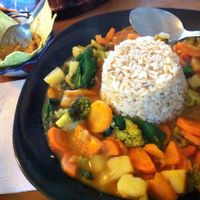 arroz Bombay 46p light curry salsa, tasty and just the right heat  at Te Quiero Verde in San Cristobal De Las Casas