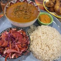 Coconut pea stew & plantain   at ONJA - Taste of Tanzania in Cardiff