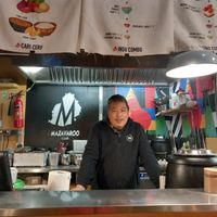 The Mazavaroo stall and owner at Mazavaroo in South East London