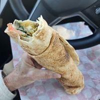 Delicious falafel wrap and they use the vegan sauce. #Veganuary at Cafe Baladi in Malvern