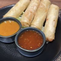 Spring rolls + satay   at Spice I Am  in Worthing