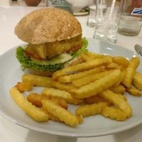Tofu Burger at Kin-Lum Vegetarian in Chiang Mai