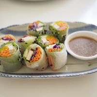 Vegan rice rolls  at Kin-Lum Vegetarian in Chiang Mai