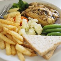 Tofu steak (vegan) at Kin-Lum Vegetarian in Chiang Mai