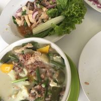 Green Curry and Mixed mushroom salad  at Kin-Lum Vegetarian in Chiang Mai