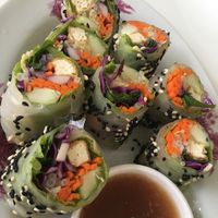 Fresh spring rolls at Kin-Lum Vegetarian in Chiang Mai