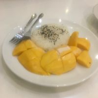Mango coconut sticky rice  at Kin-Lum Vegetarian in Chiang Mai
