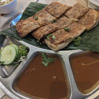 Stuffed Indian-Malay pancake ‘murtabak' (yum!) at Gokul Raas Vegetarian - Little India in Central Singapore