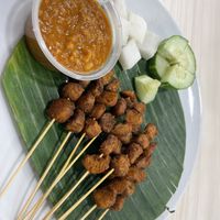 Skewers with satay sauce   at Gokul Raas Vegetarian - Little India in Central Singapore