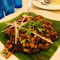 Fried carrot cake at Gokul Raas Vegetarian - Little India in Central Singapore
