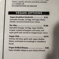 Clearly marked vegan options   at Urban Hang Suite in Richmond