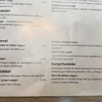 Vegan options on the menuu  at Brasserie Ludiek in Veldhoven