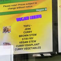 Vegan menu  at Ionie's Carribbean Kitchen in Grayson