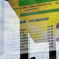 Side menu  at Ionie's Carribbean Kitchen in Grayson