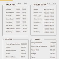 Promo Menu -Milk Teas, Sodas, Snacks, Meals. at Vegan Tribe Cafe in Cavite