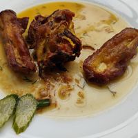 Fourth menu's miso pakora at Lettuce Sustain Supper Club in South East London